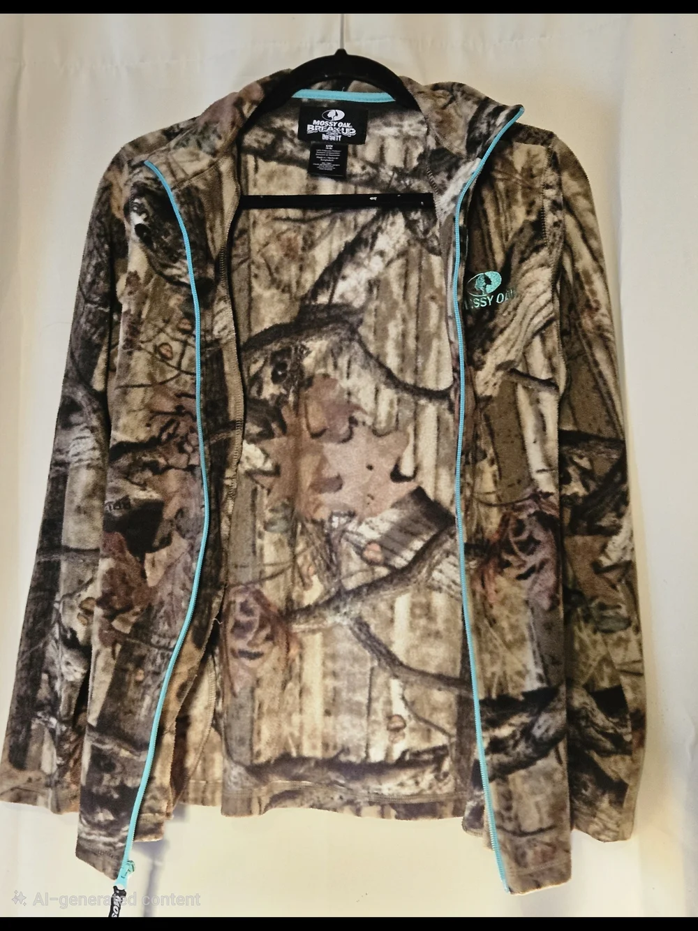 Mossy Oak Women's Camouflage Utility Jacket with Teal Zipper